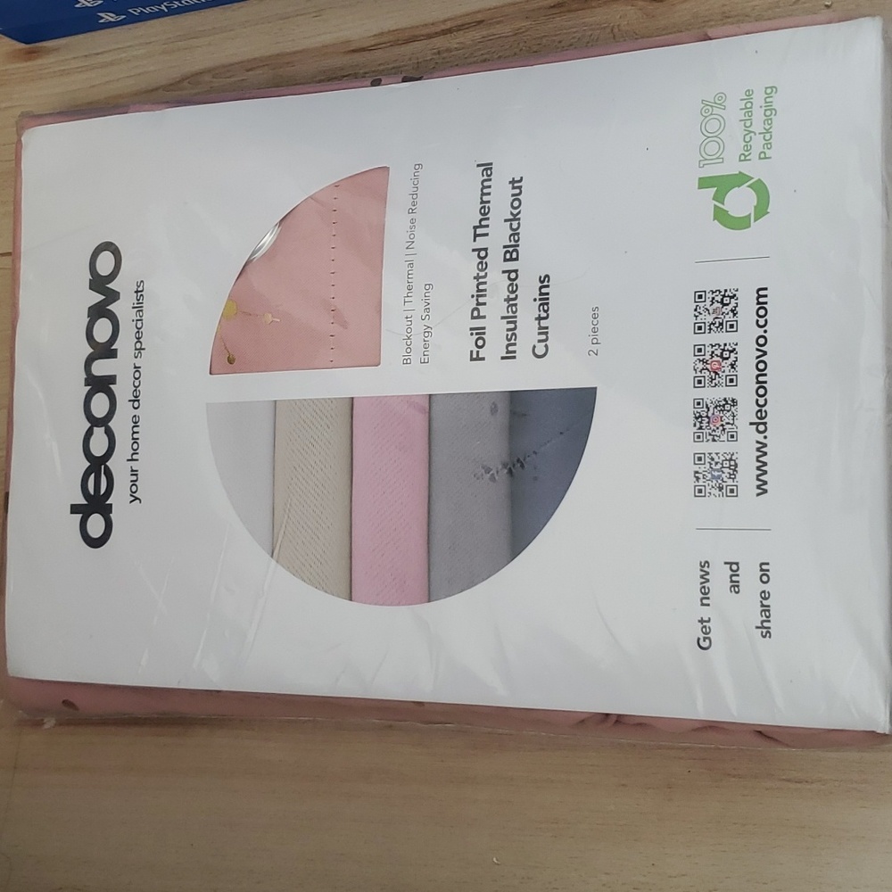 Deconovo foil printed thermal insulated blackout curtain new in package